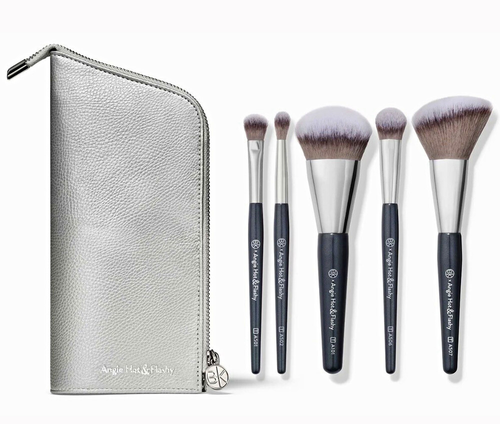 BK Beauty Angie Hot & Flashy Travel Brush Set + Pouch 5PC NEW